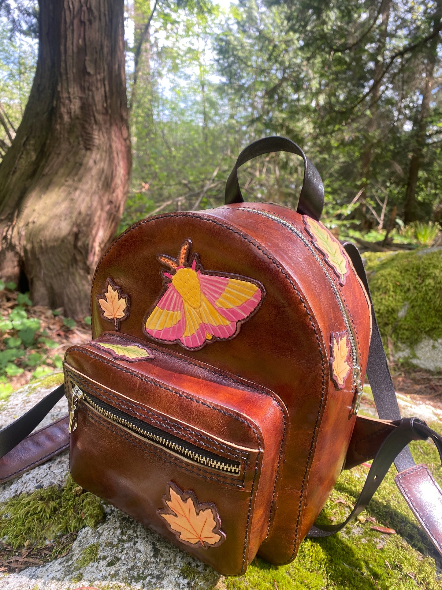 Rosy Maple Moth Mini Backpack