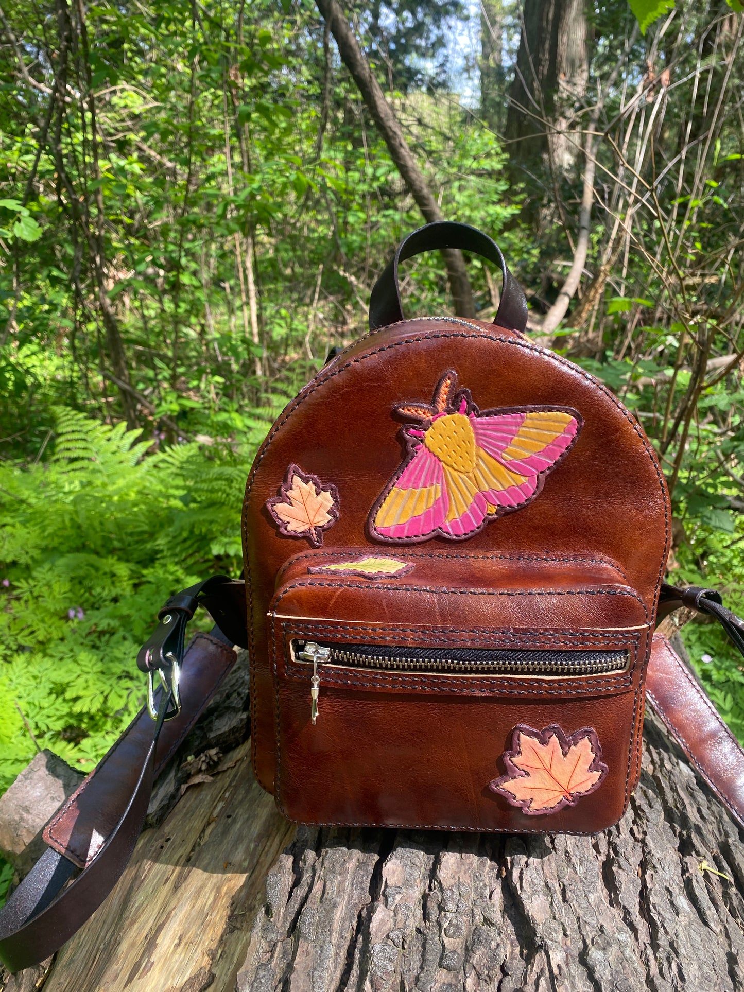 Rosy Maple Moth Mini Backpack
